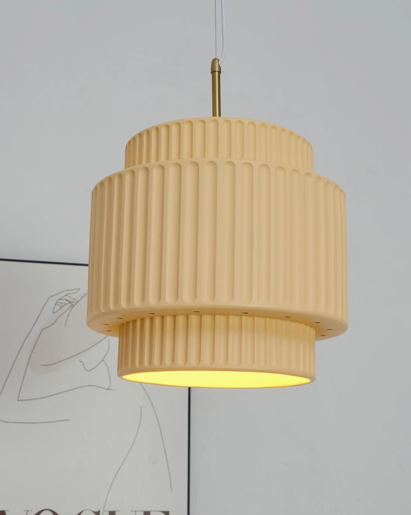 Multiple Nyla pendant lights arrangement, clustered installation contemporary dining space