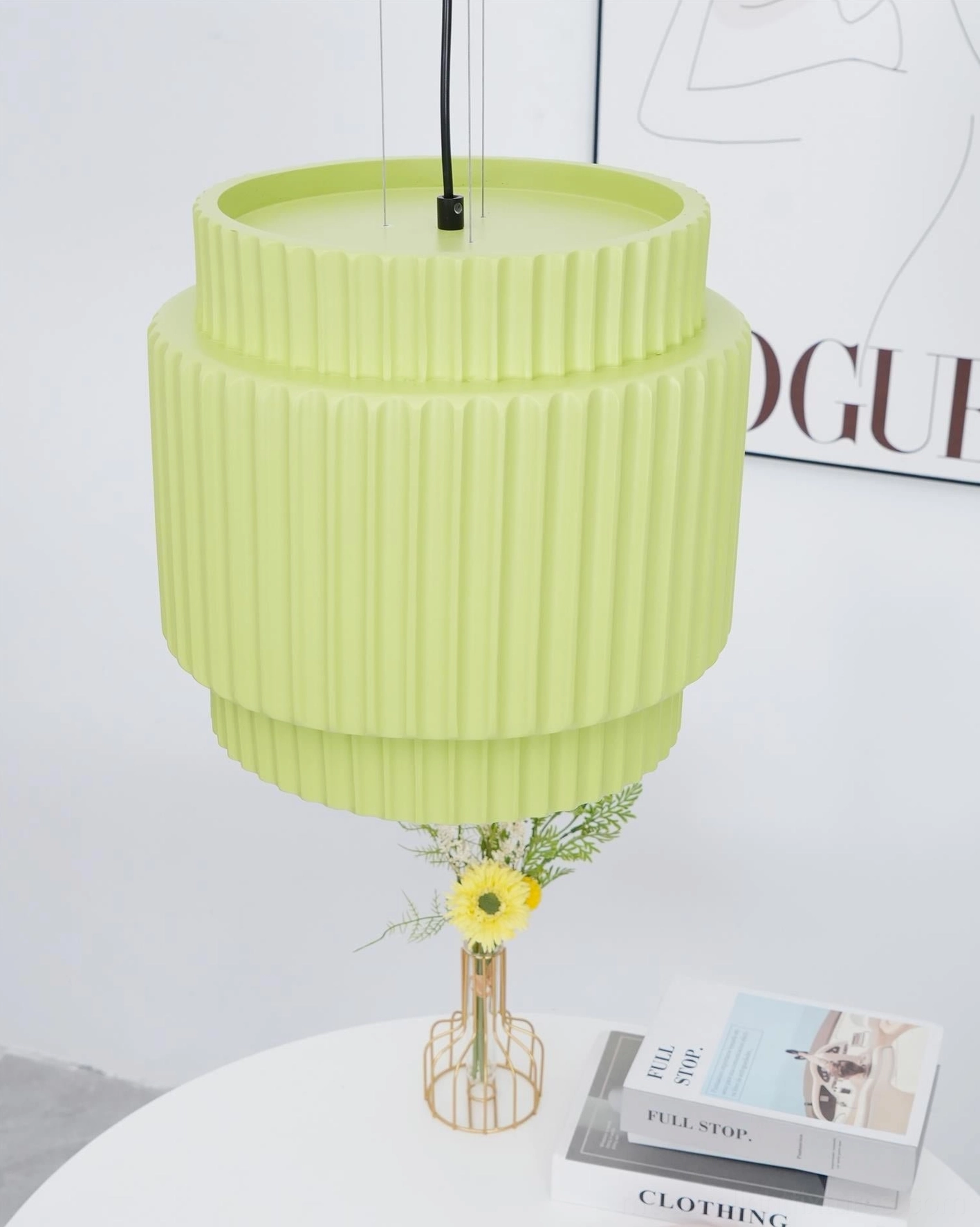 Nyla pendant light product styling, interior design coordination suggestion