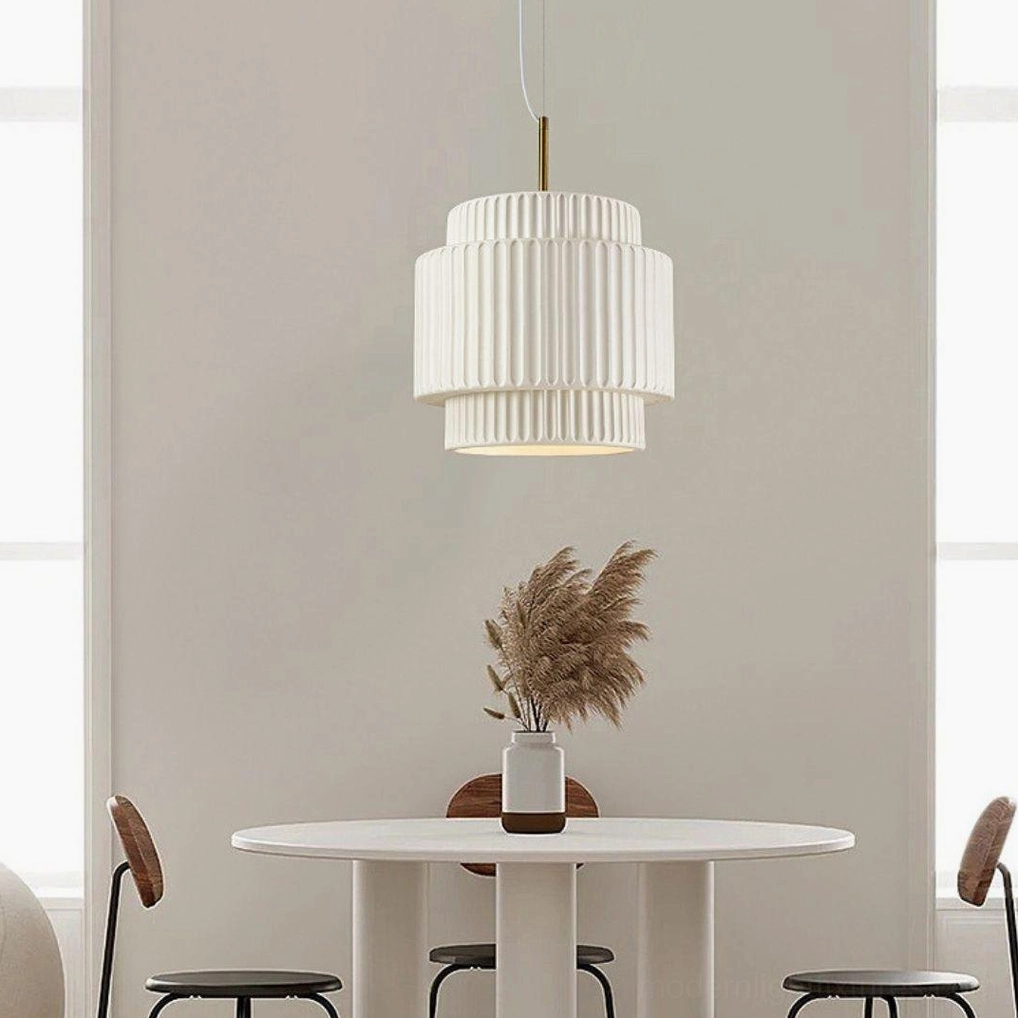 Nyla pendant light modern bohemian resin fixture, interior design styled photography