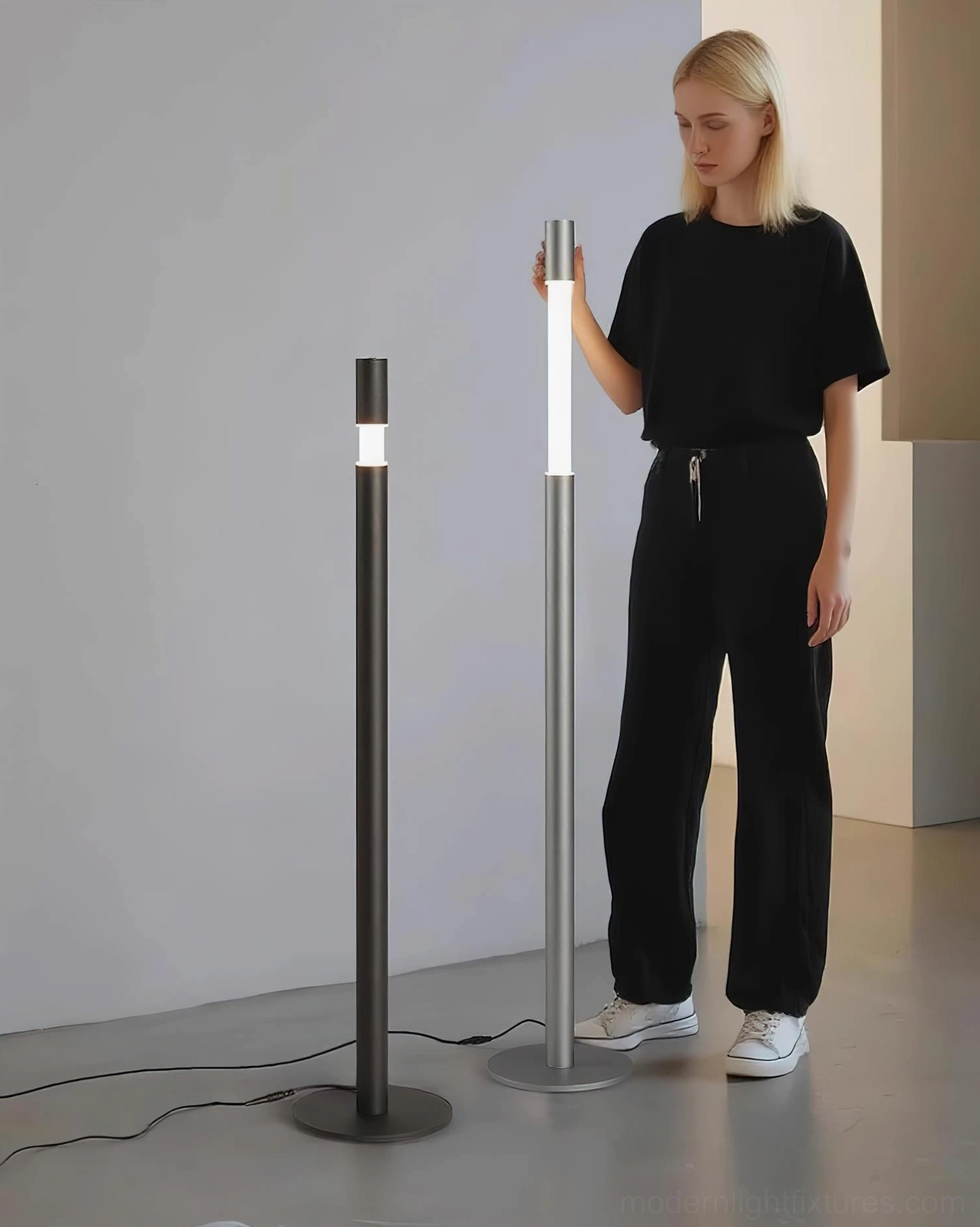 Obelisk minimalist floor lamp architectural design statement piece in contemporary home