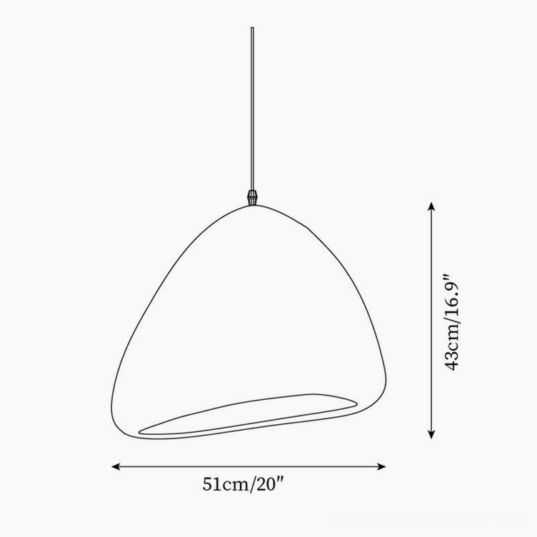 Odilia dome pendant light technical drawing dimensions schematic 51cm diameter