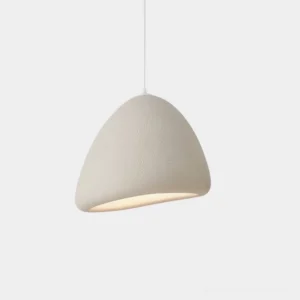 Odilia white dome pendant light close-up front view minimalist design