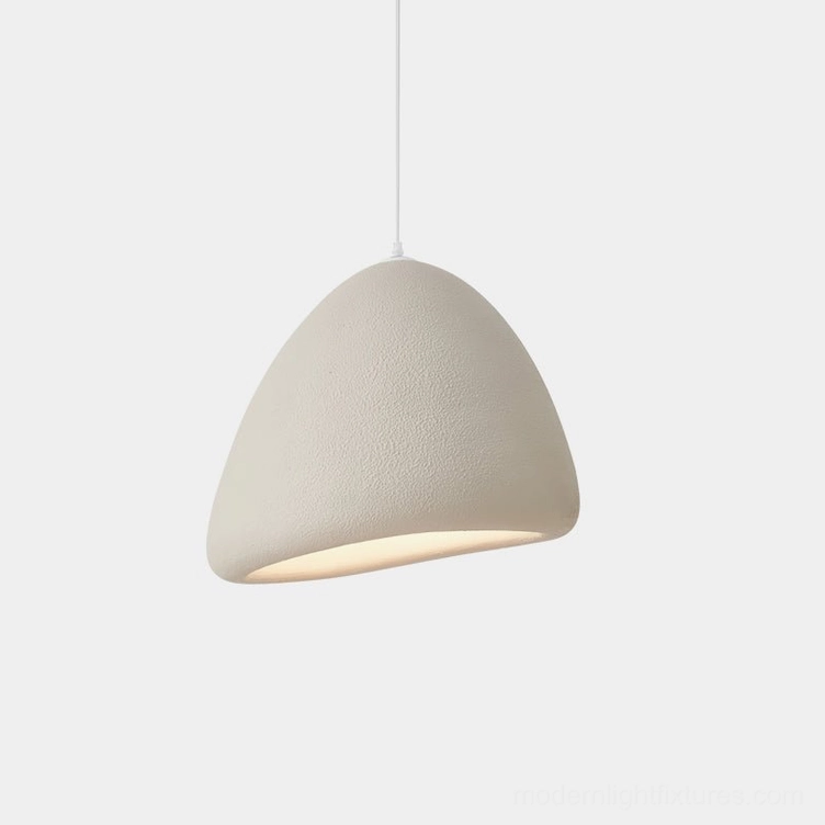 Odilia white dome pendant light close-up front view minimalist design