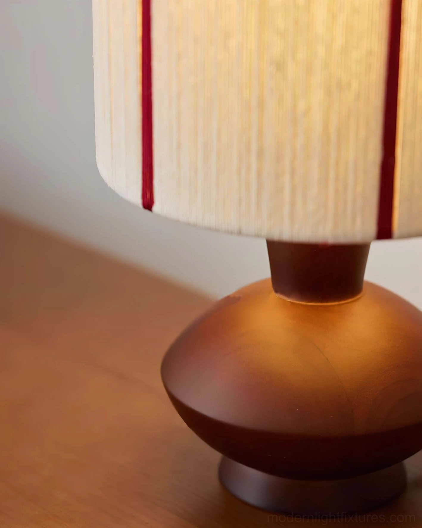 Onslow minimalist table lamp featuring hand-wrapped textile construction and artisanal design details