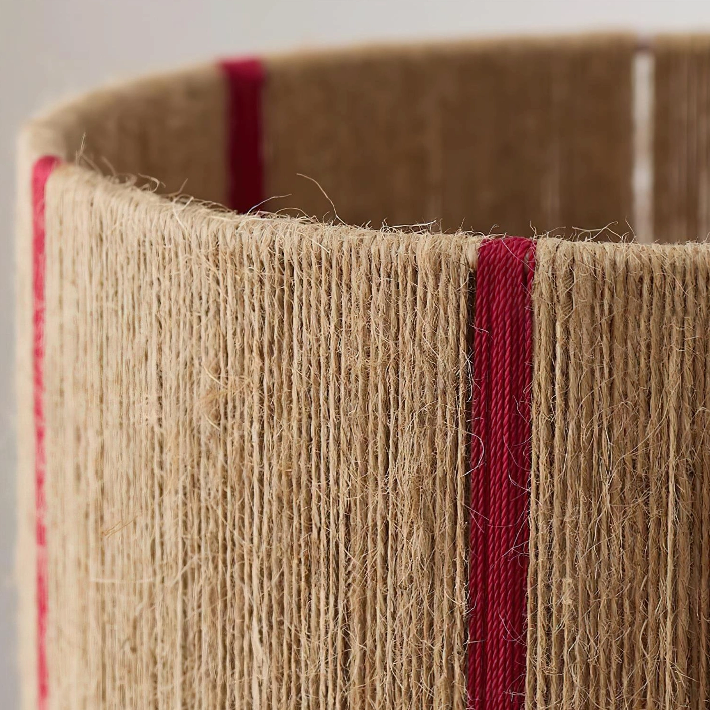 Onslow textile lamp base close-up, wood construction and finish detail view