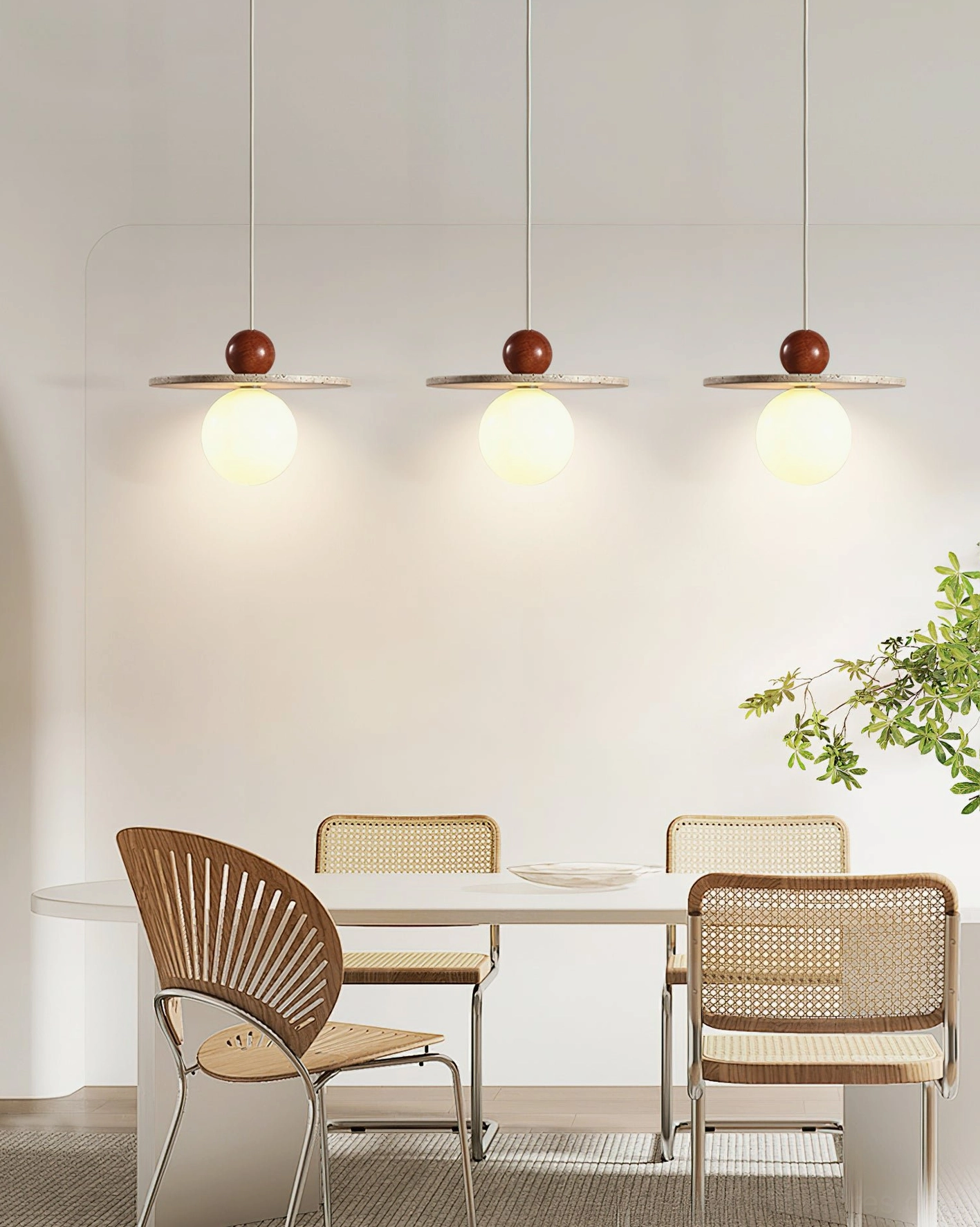 Ora modern pendant light with warm ambient lighting effect