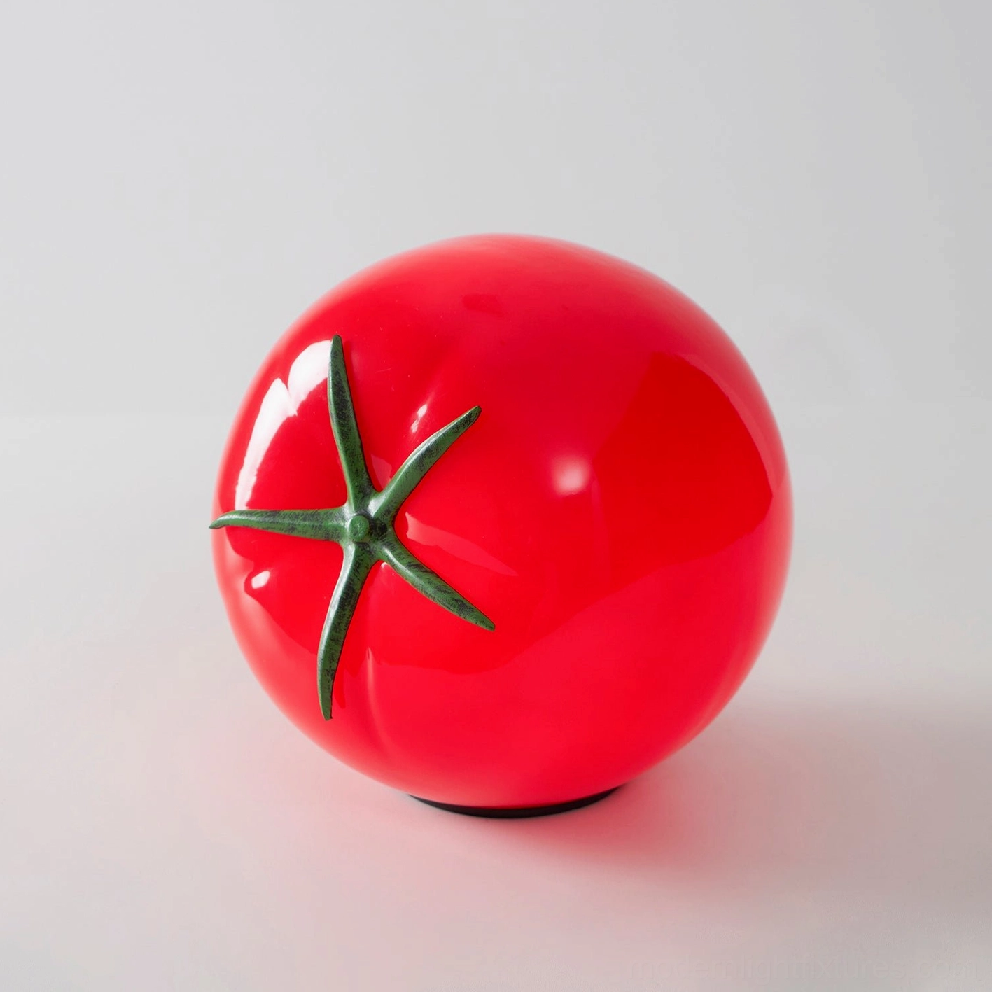 Orange tomato table lamp - handcrafted glass lighting with integrated LED technology