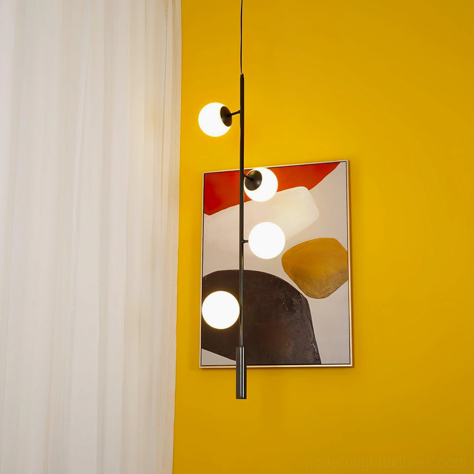 Modern glass orb chandelier showcasing multiple color variations and finish options