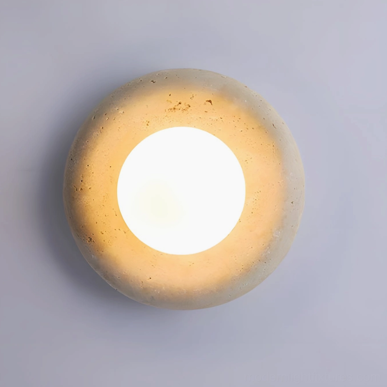 Orb wall sconce side profile showing 4.7-inch depth and mounting configuration detail