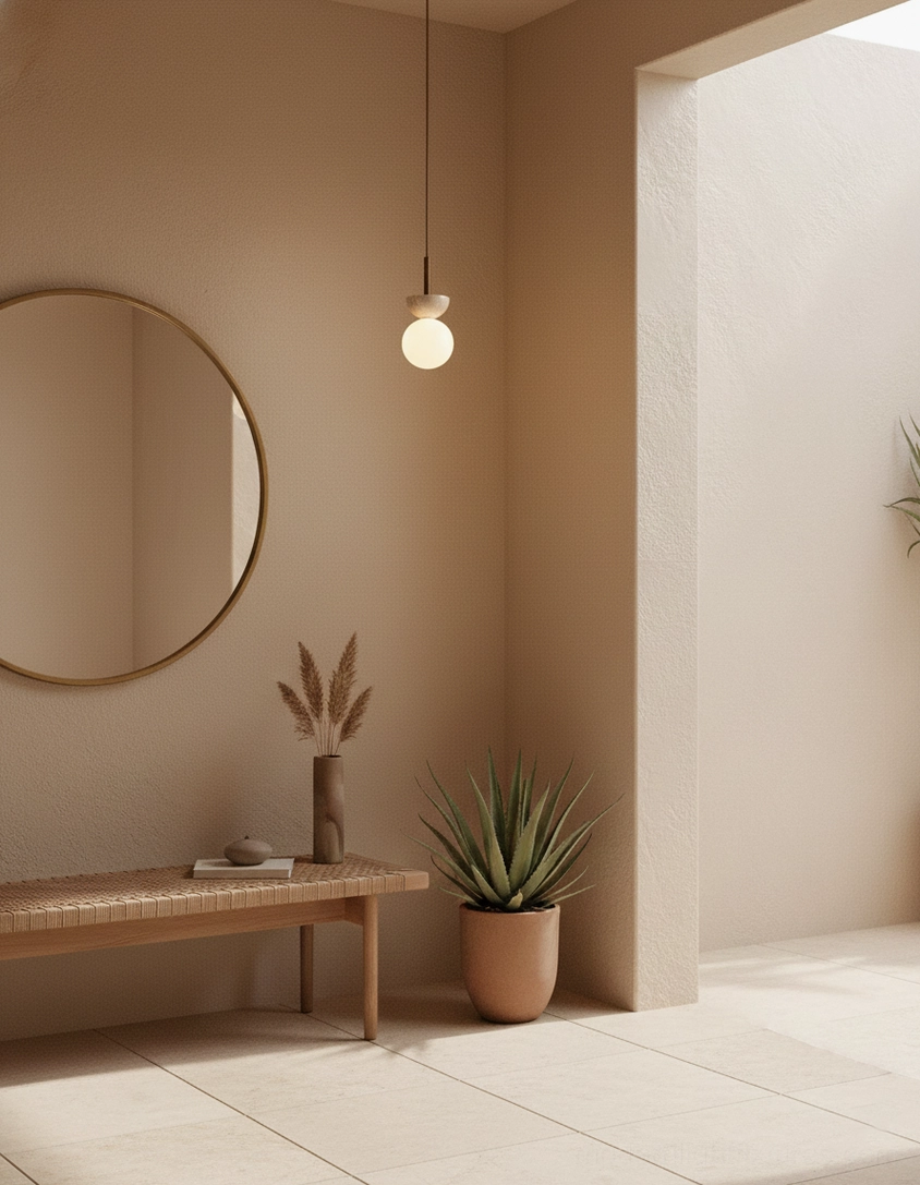Orbis globe pendant light wood color finish frosted glass diffuser minimalist