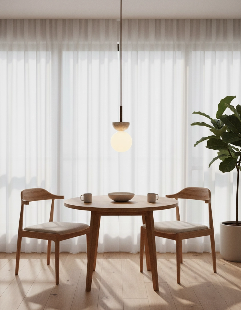 Orbis travertine globe pendant fixture alternative view modern stone glass design