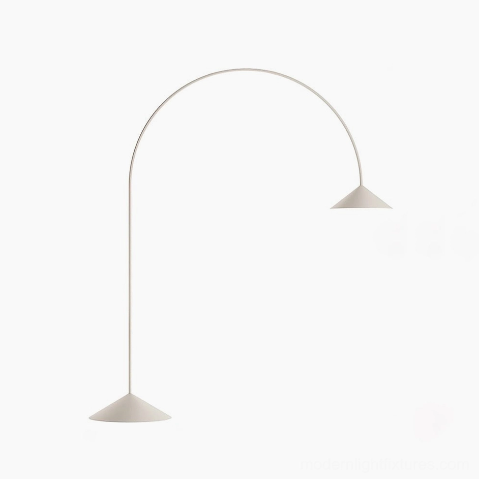 Orbitas arc floor lamp foot switch control detail showing user-friendly on-off operation