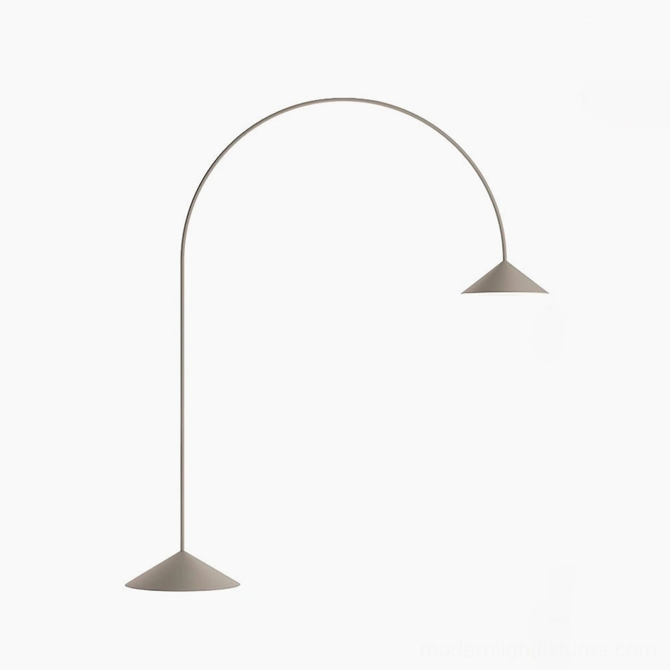 Grey Orbitas arc floor lamp versatile neutral color option for diverse interior design styles