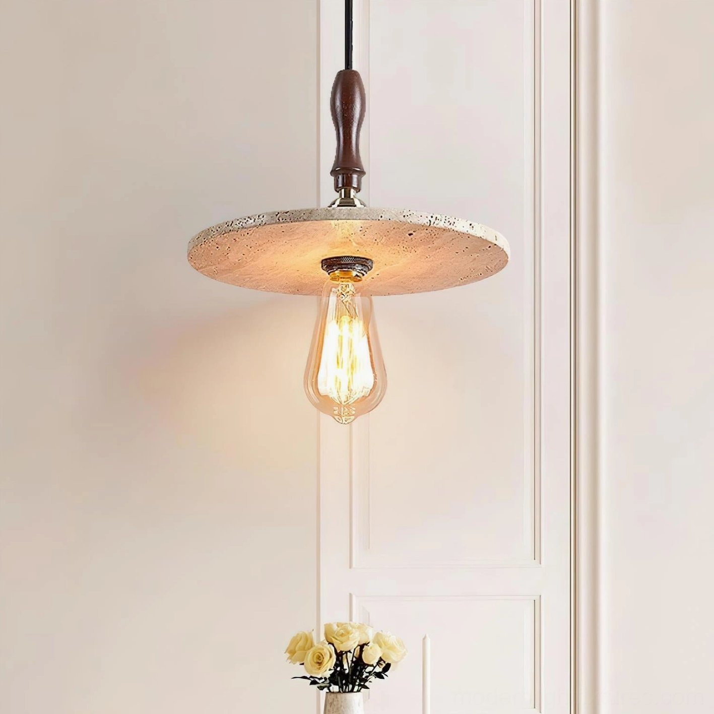 Orbiton travertine pendant light cord length adjustable 150cm customizable height modern