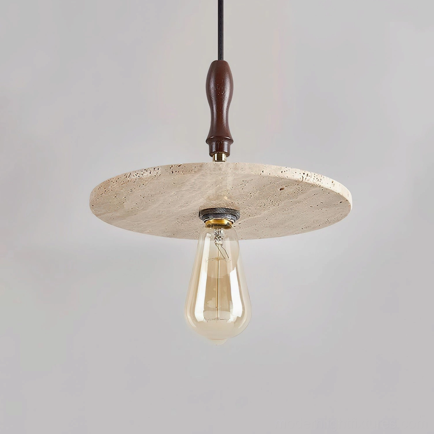 Orbiton natural stone pendant light fixture Edison bulb vintage style warm glow ambiance