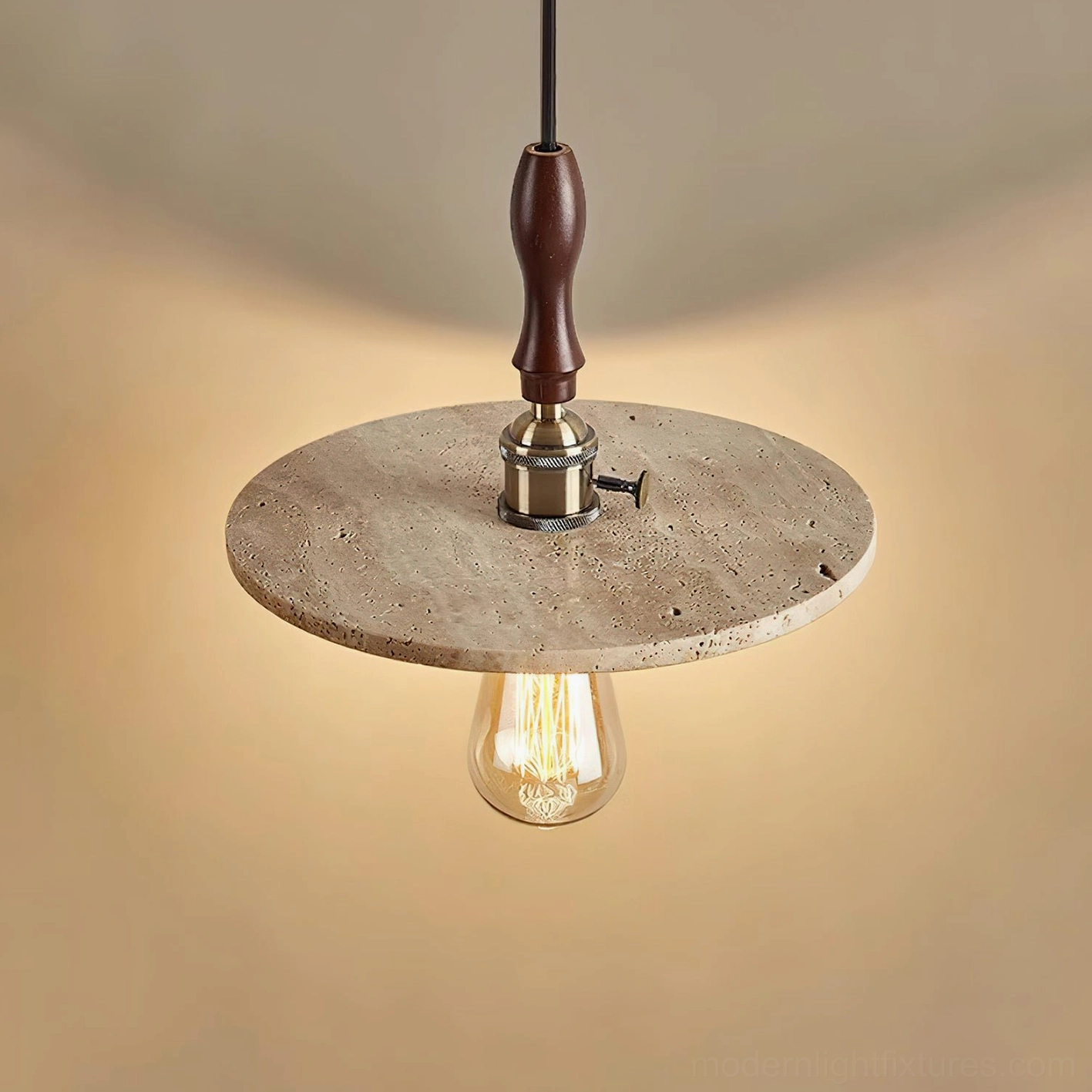 Orbiton travertine disc pendant lamp E26 E27 socket compatible 40W LED bulb options