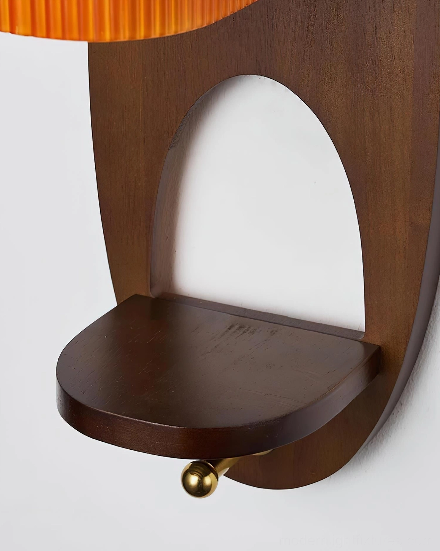 Orenso contemporary wall sconce architectural lighting fixture with sculptural wooden base and textured shade