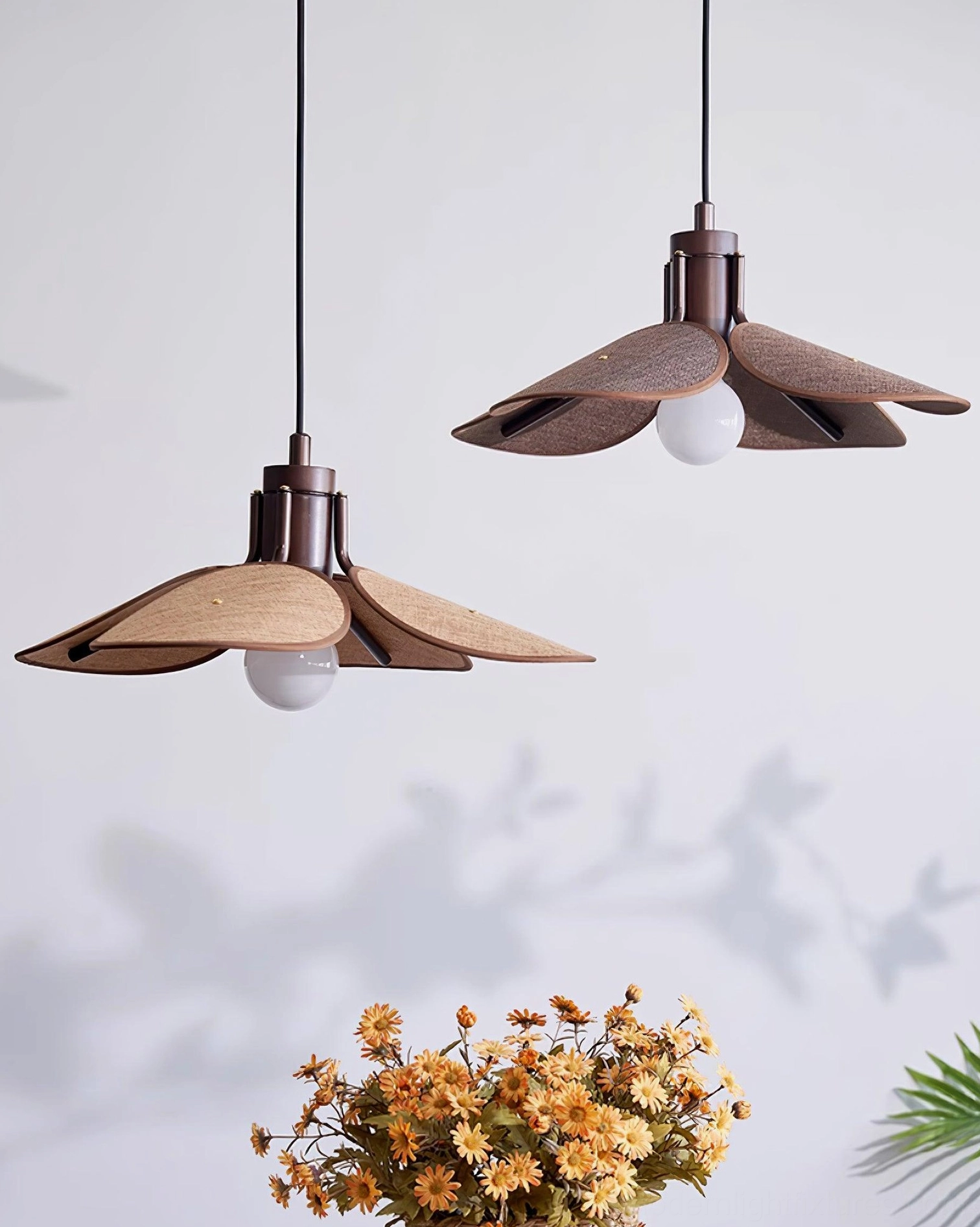 Organic rattan pendant shade showcasing hand-woven craftsmanship and natural material beauty