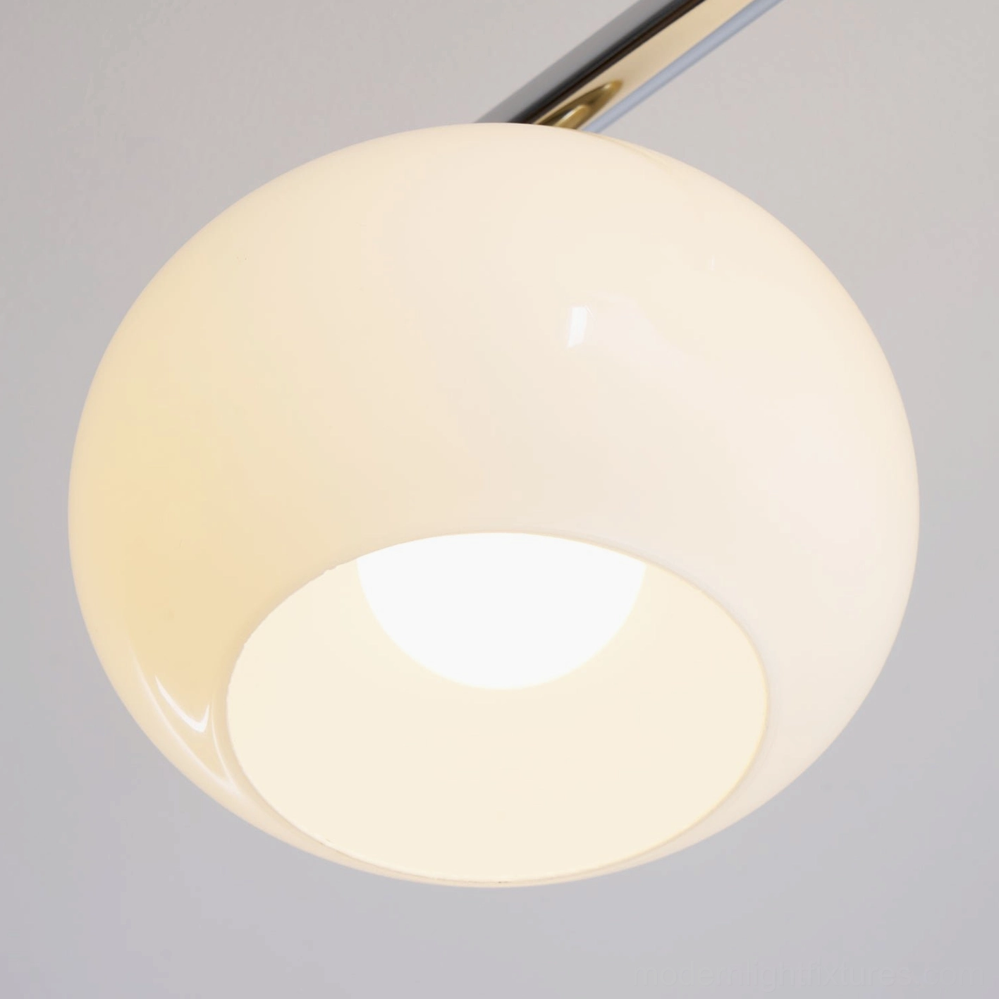 Orley linear glass ceiling light fixture mounting system and canopy construction detail