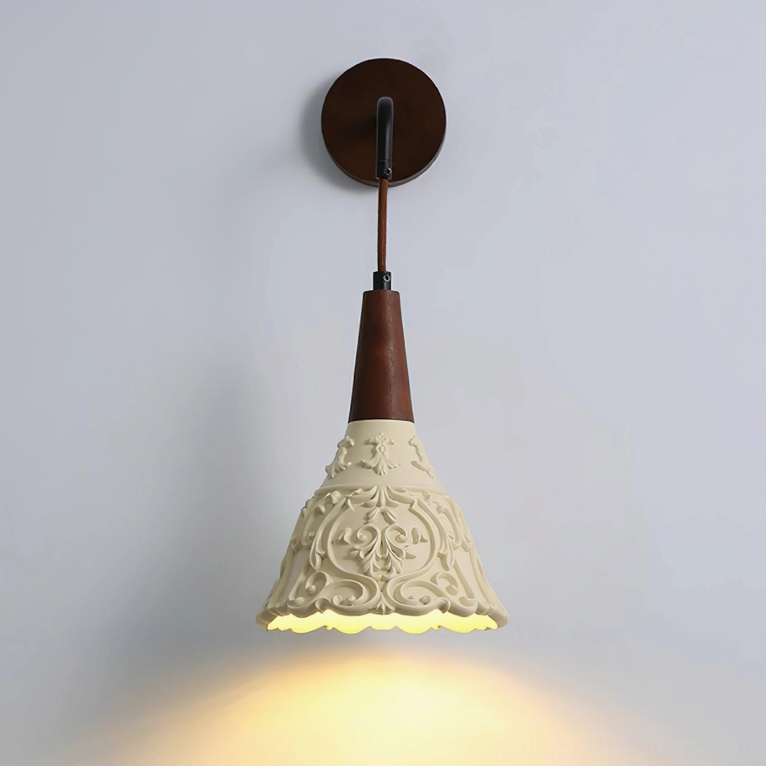 Ornella wall sconce mounting hardware and installation bracket detail, hardwired wall fixture components