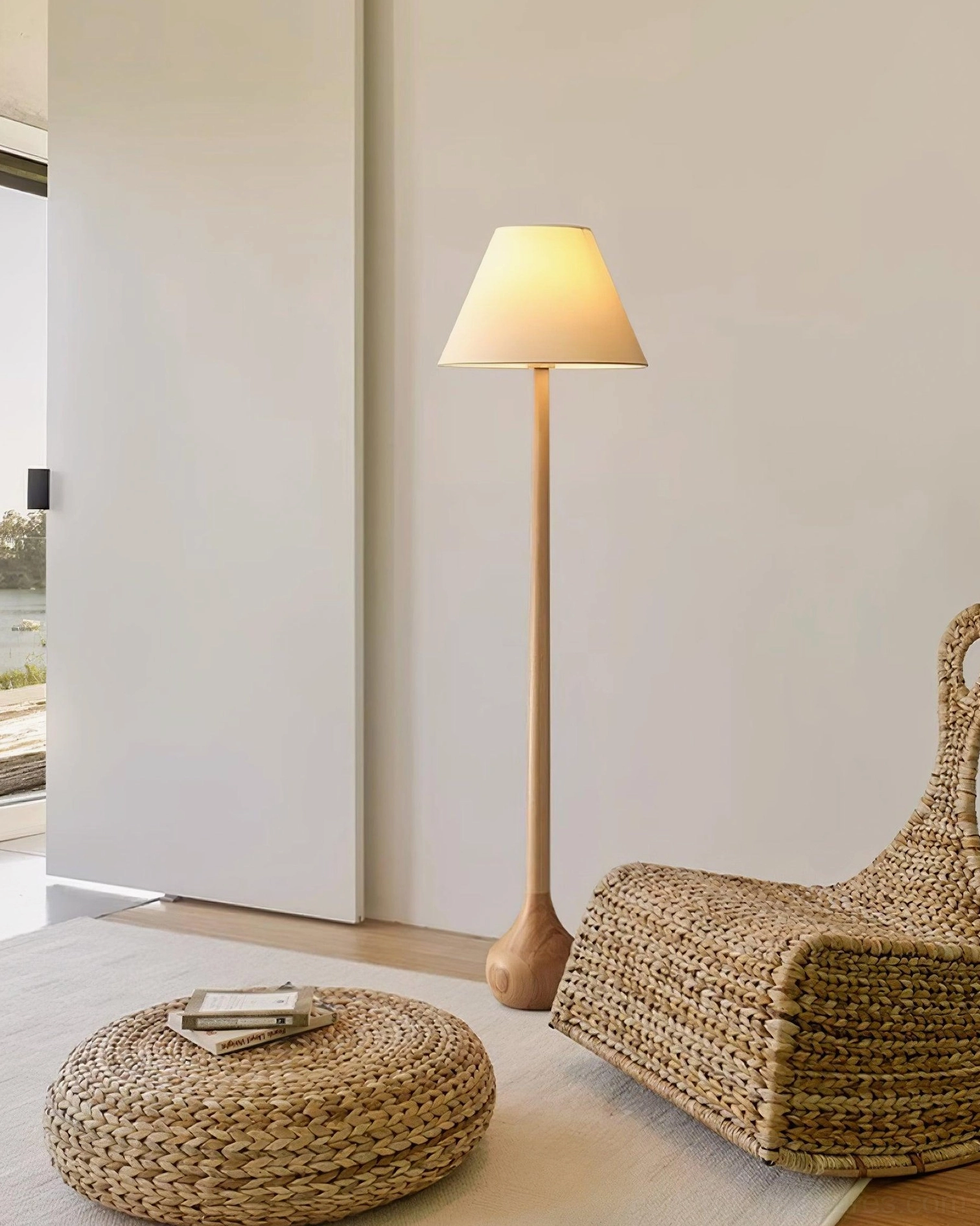 Osaka minimalist floor lamp full product showcase - modern standing light with wooden construction