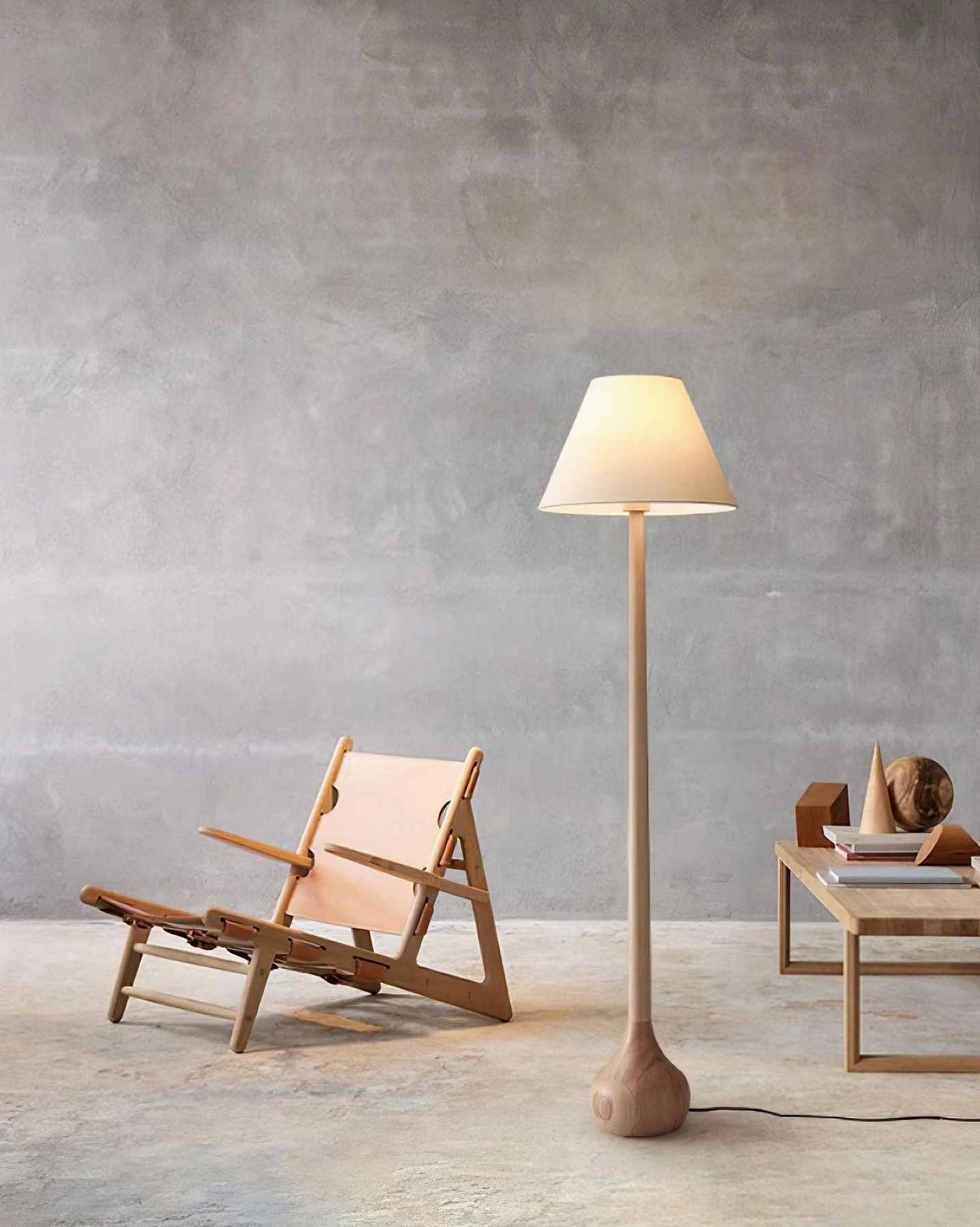 Osaka floor lamp in transitional interior design setting with mixed style furnishings