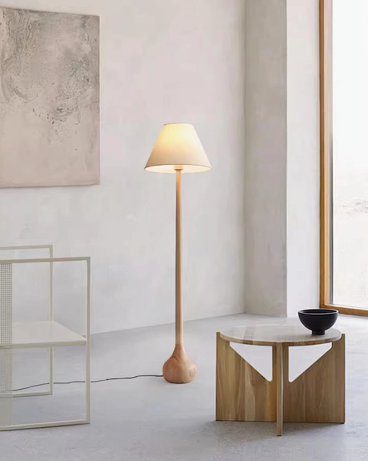 Osaka wood floor lamp color variation comparison displaying natural wood tones