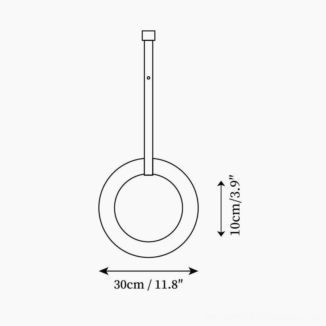 Technical schematic diagram of Oslo pendant light showing 30cm diameter and 10cm height dimensions on white background