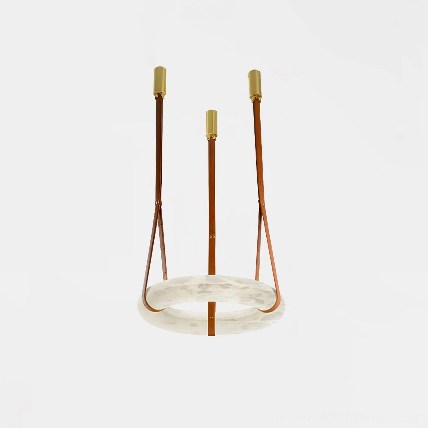Alternative Oslo pendant light style variation showing different leather strap configuration and aesthetic option