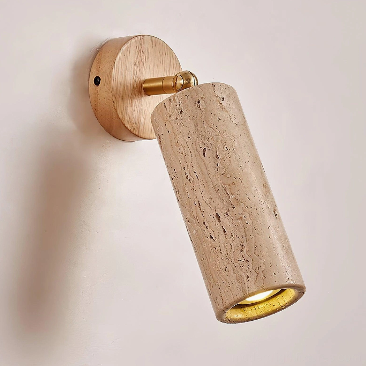 Mireille travertine wall sconce paired installation creating balanced symmetrical bedroom ambiance lighting