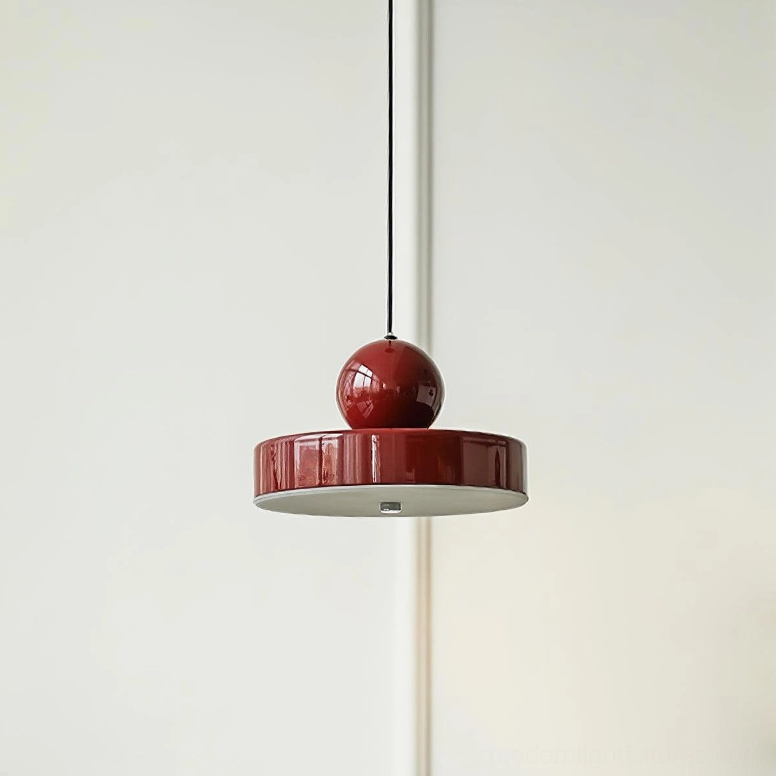 Pallade monochromatic burgundy pendant light, minimalist modern design
