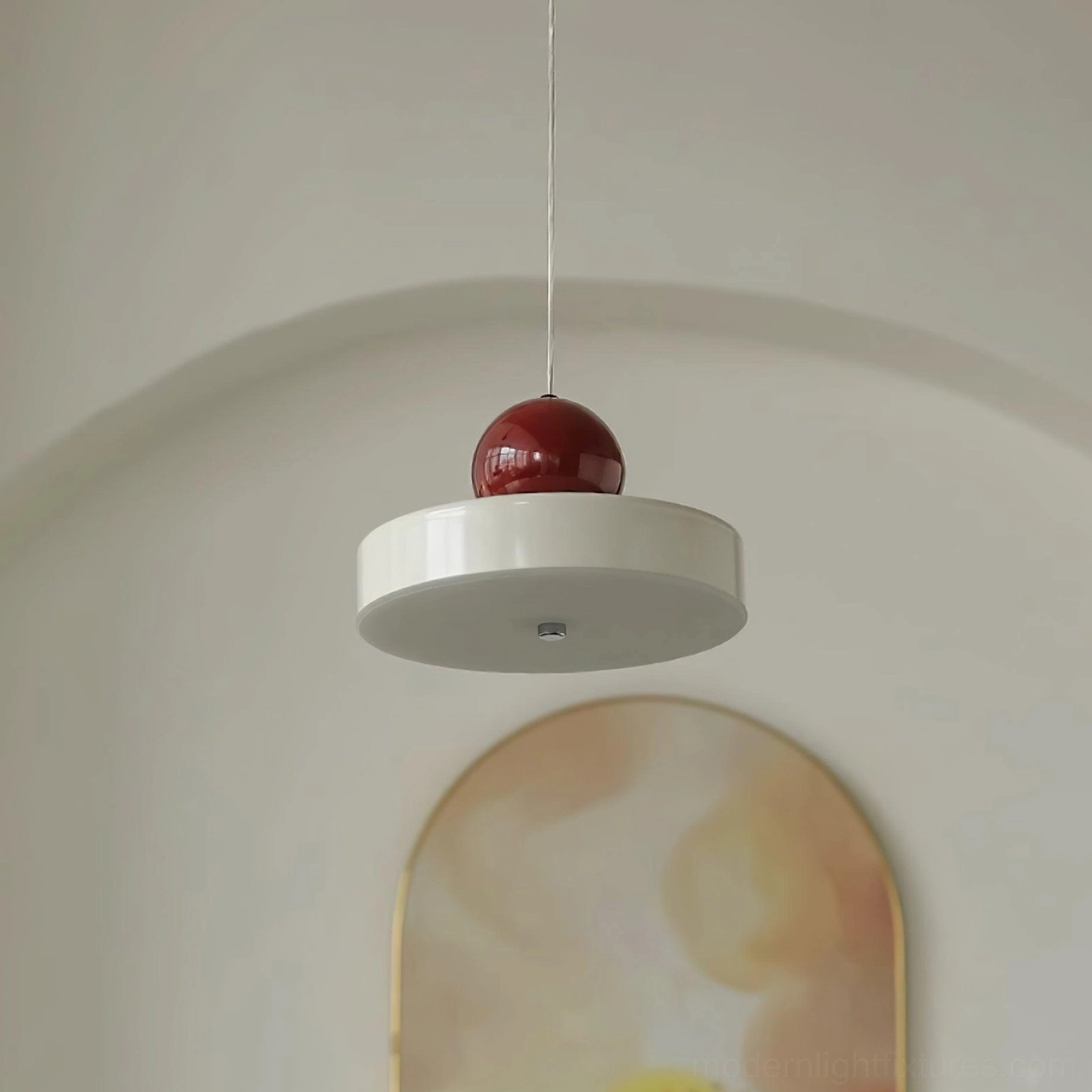 Pallade contemporary pendant lamp design element, minimalist sphere lighting