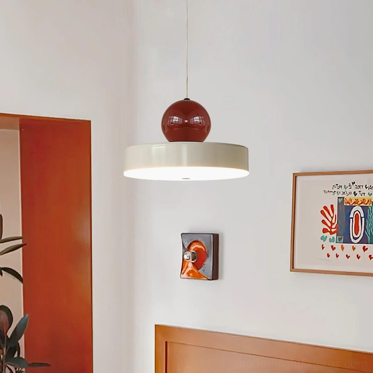 Pallade contemporary sphere pendant light color and size options comparison