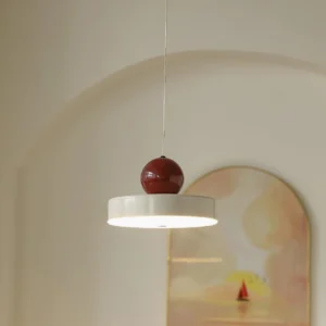 Pallade contemporary pendant lamp in vintage home interior, warm lighting ambiance
