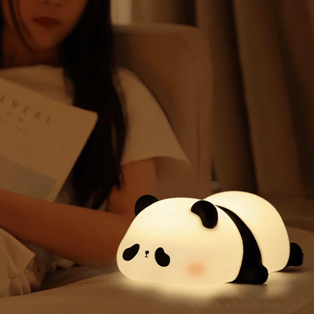 Panda night light mid-century modern retro charm sculptural design