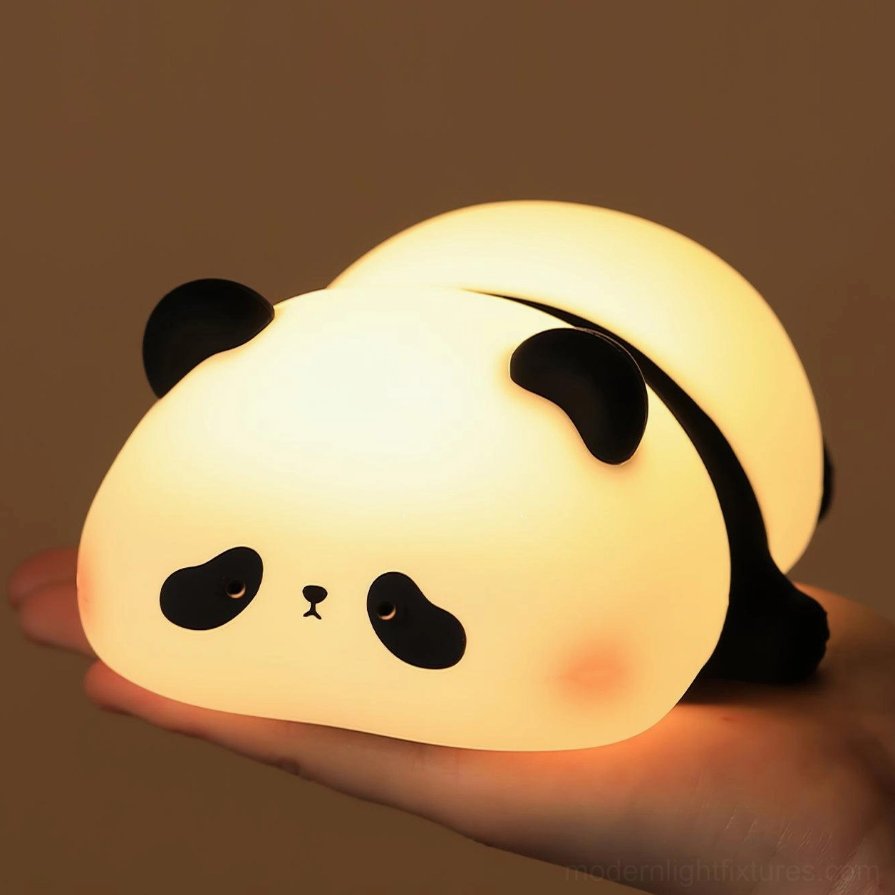 Panda night light warm ambient illumination nightstand décor piece