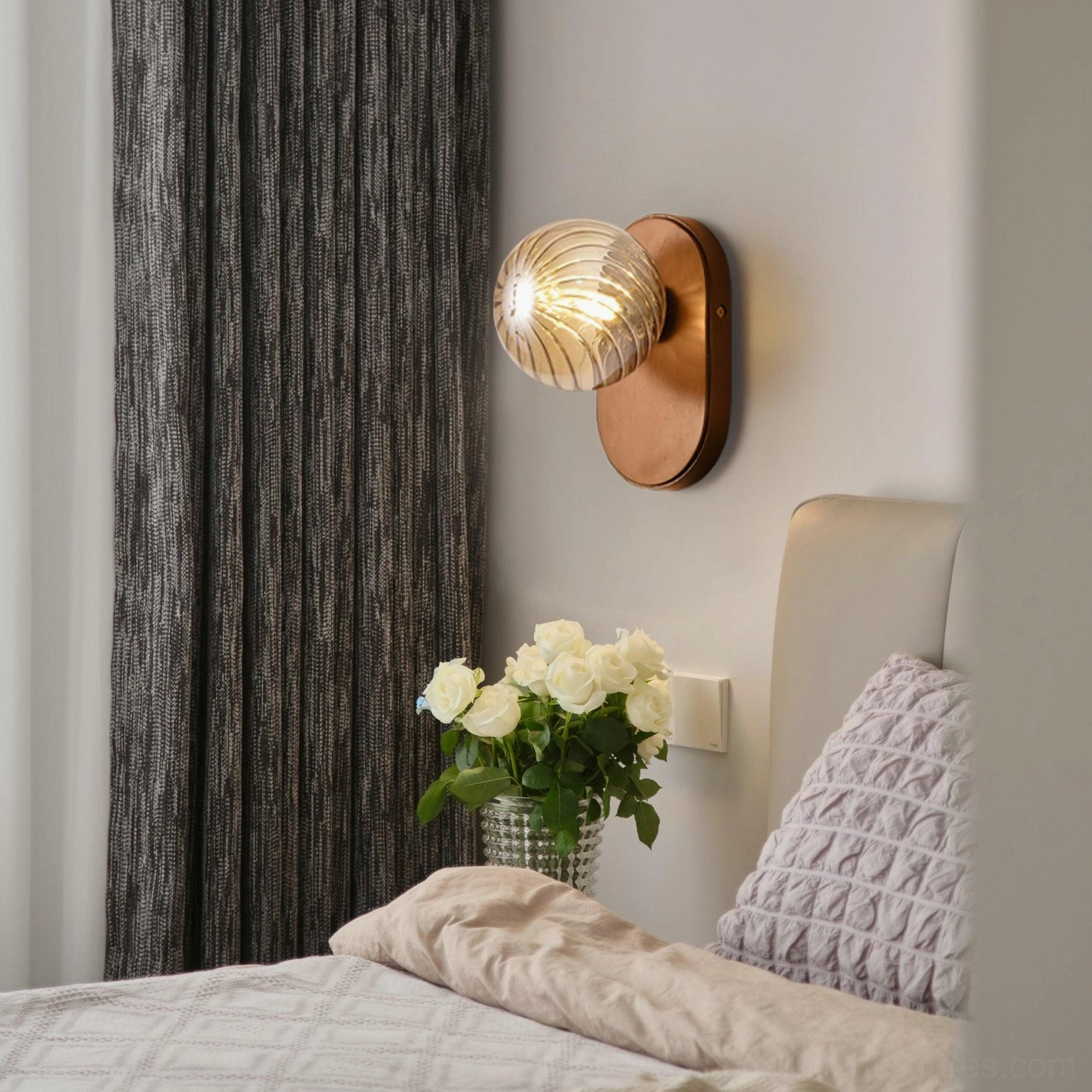 Paola modern wall sconce as focal point in transitional interior design setting