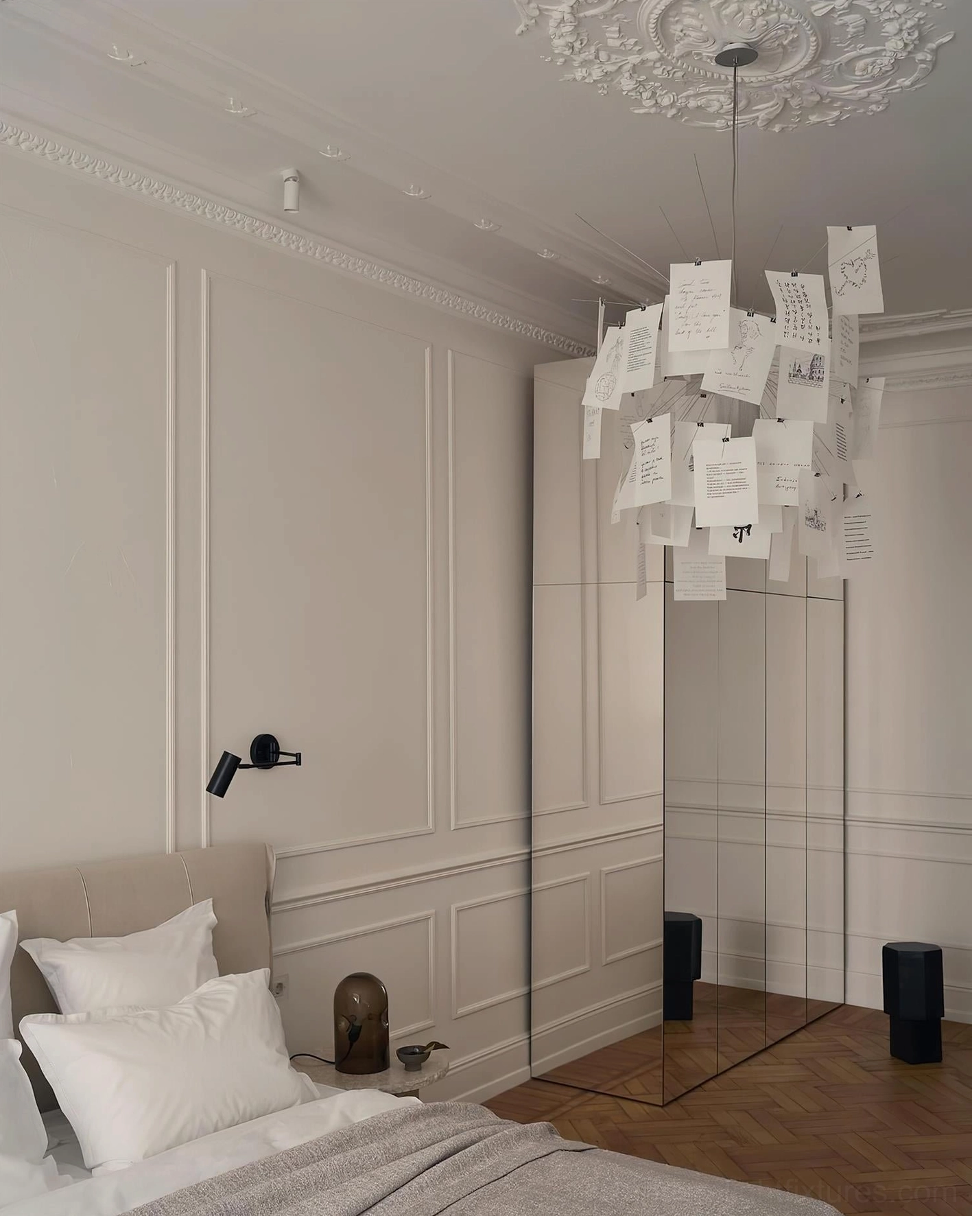 Paper chandelier 120cm extra large size showcasing maximum visual impact in spacious modern interior