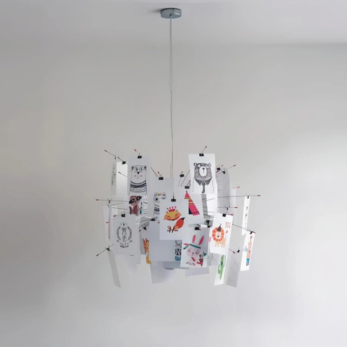 Artistic paper chandelier 80cm medium size ideal for standard residential ceiling heights
