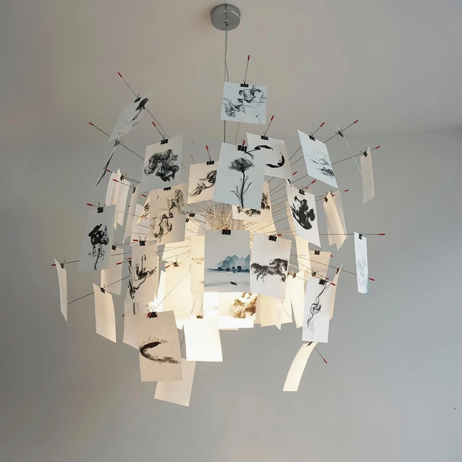 Decorative paper light with ABC theme perfect for creative studios and educational spaces