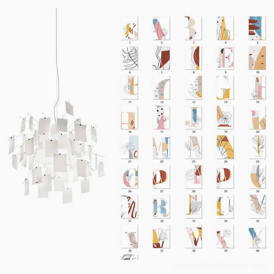 Paper chandelier colorful art theme 120cm size vibrant eclectic bohemian artistic design elements