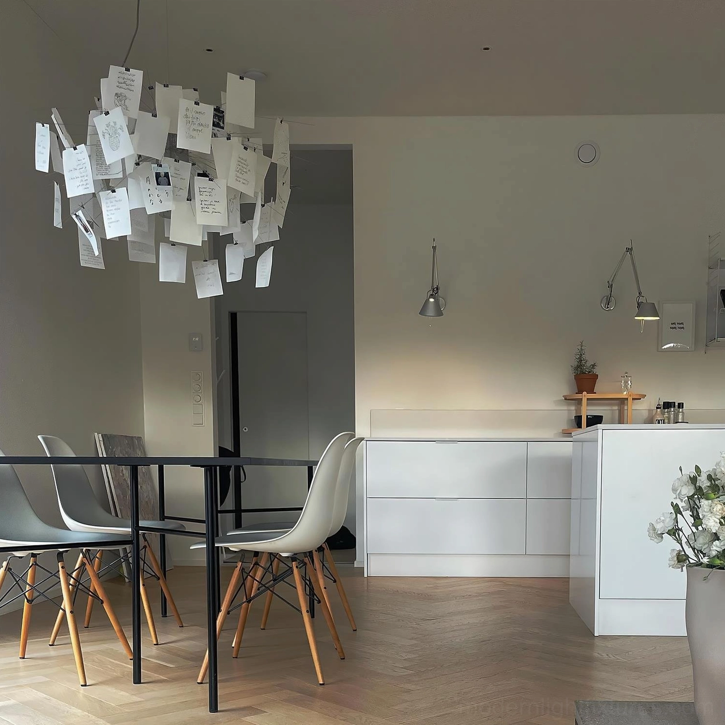 Decorative paper chandelier nordic diary variant blending Scandinavian minimalism with artistic storytelling
