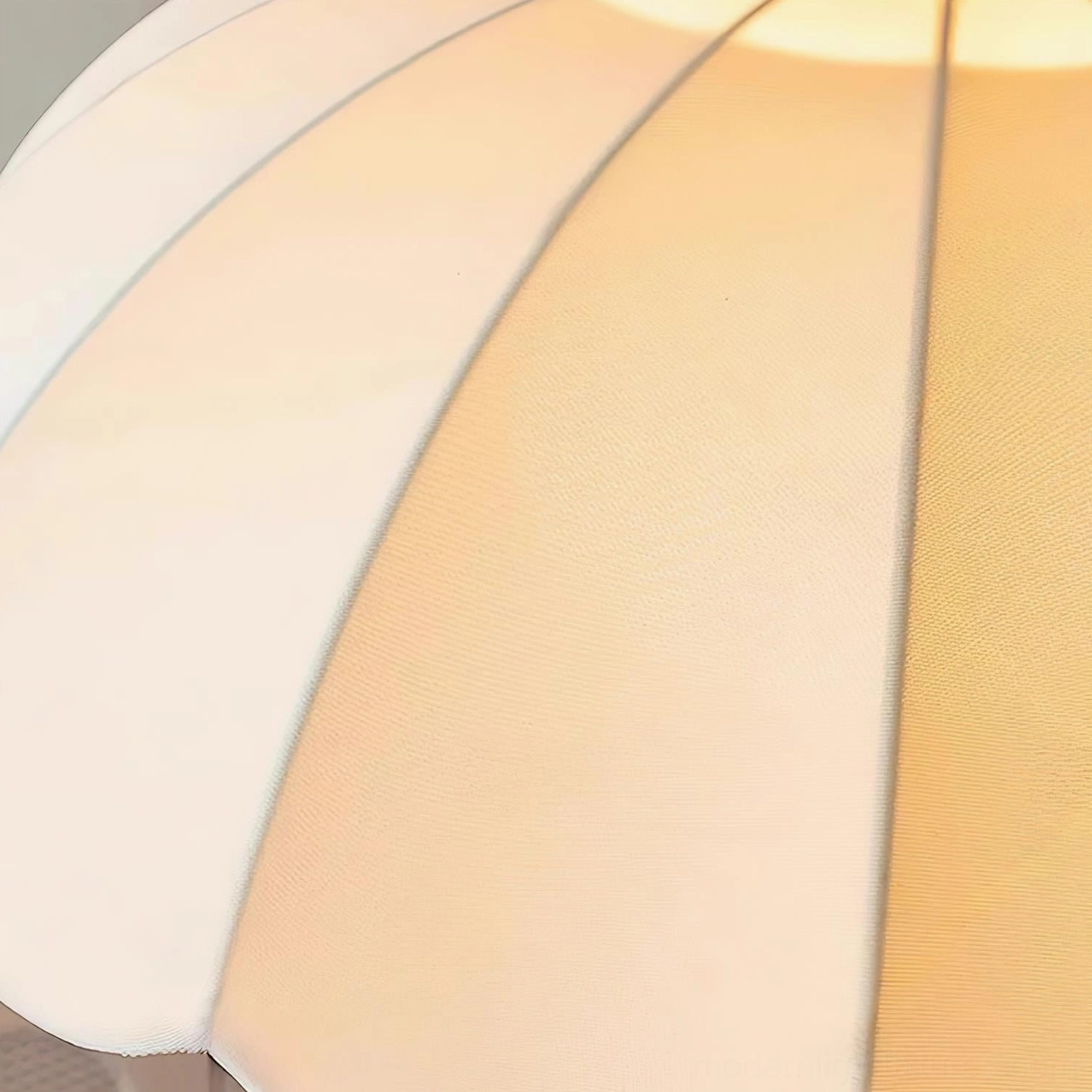 Paralune vintage-inspired scalloped pendant lamp, alternative angle showing fabric shade construction and design details