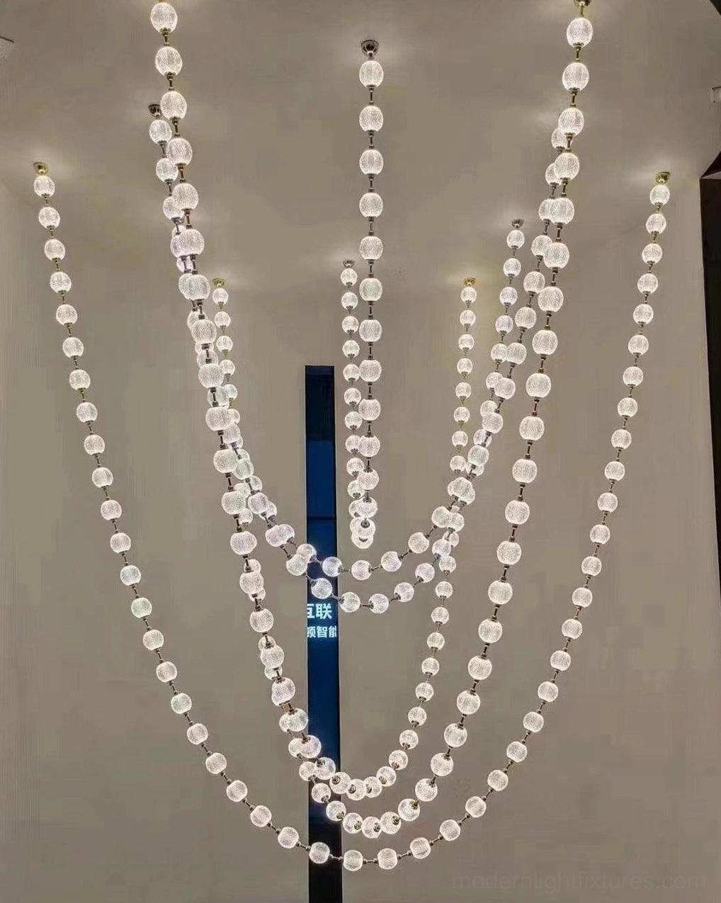 Contemporary pearl necklace pendant showing warm 3000K or cool 6000K white color temperature options