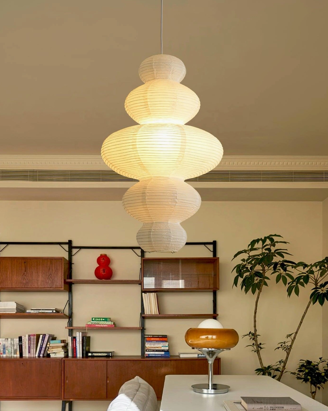 Modern pendant lamp with adjustable 59-inch 150cm hardwired cord for flexible height installation