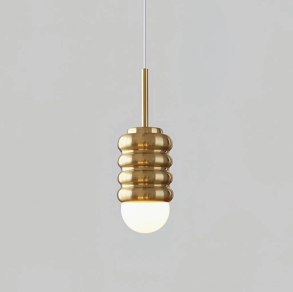 Gold and gold pendant lamp, cohesive warmth and nature-inspired aesthetic for home lighting
