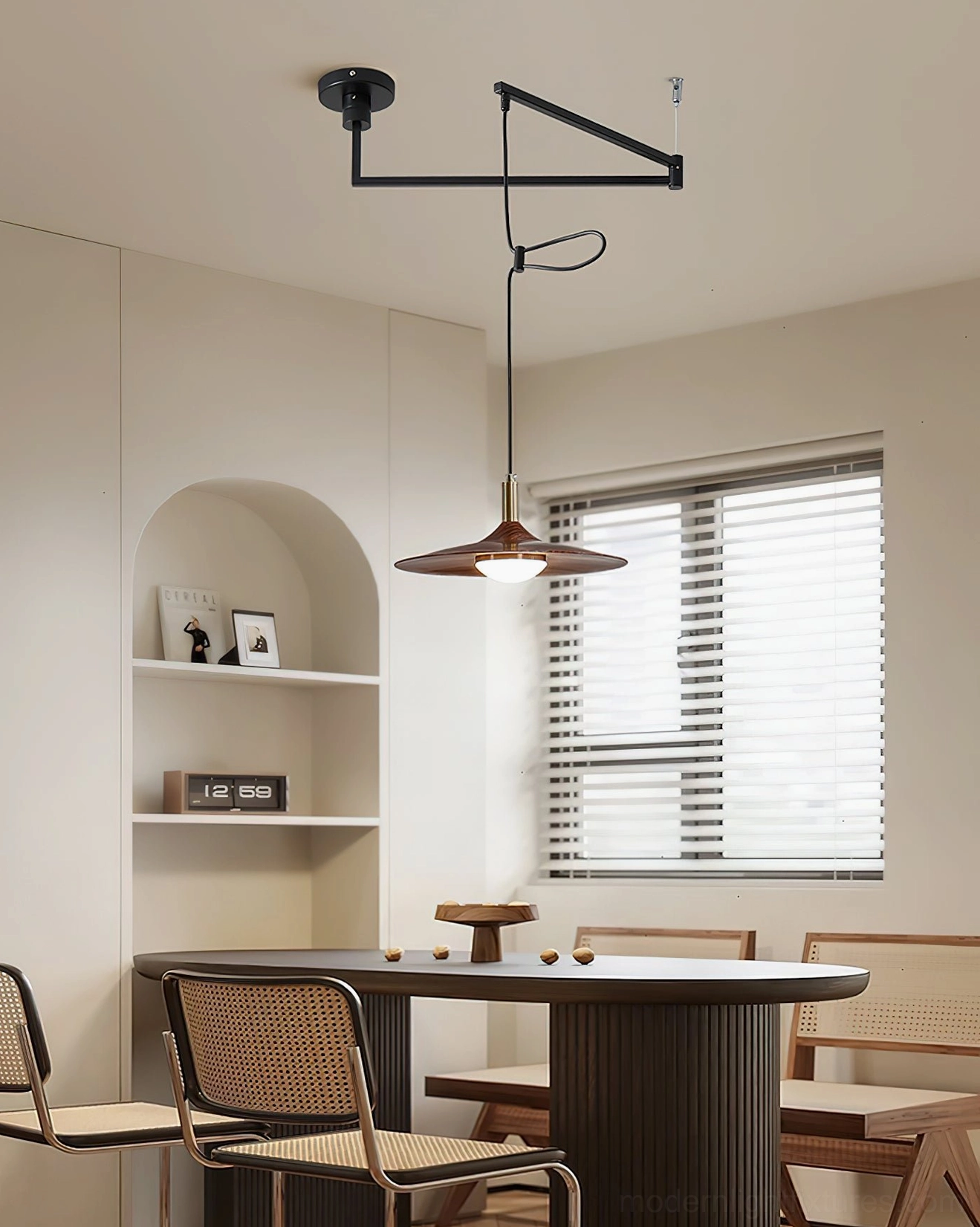 Nano pendant light fixture showing integrated LED technology and shade interior