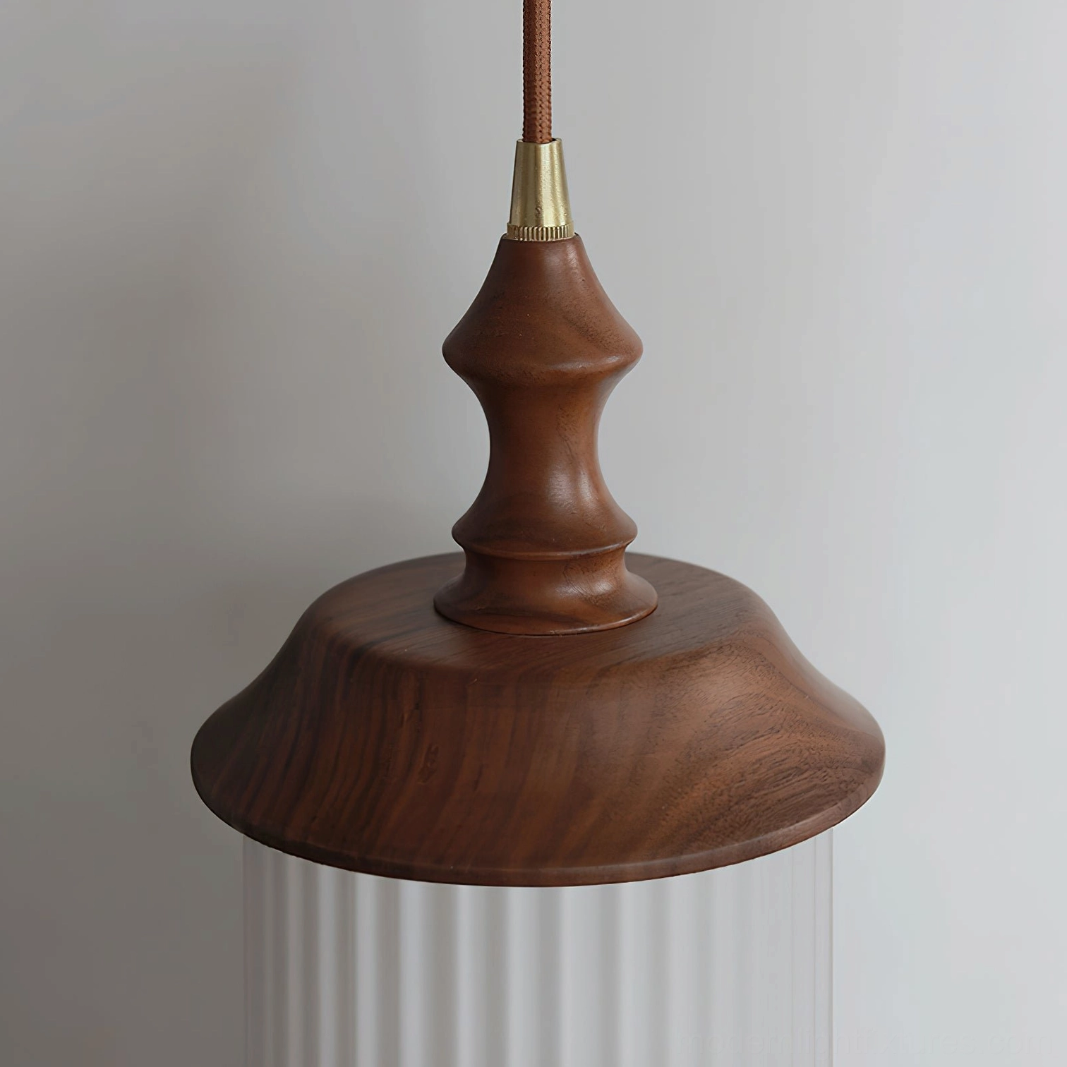 Veyra pendant lighting installation detail brass hardware ribbed glass construction quality craftsmanship
