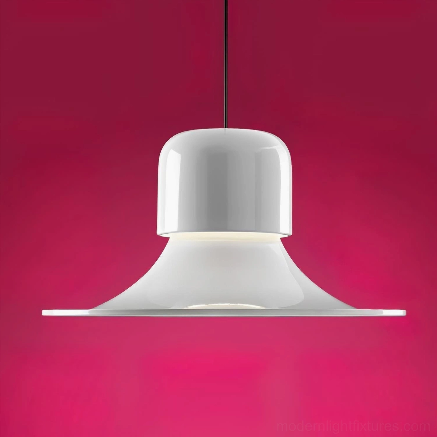 Contemporary pendant light collection showing all color options red white black green