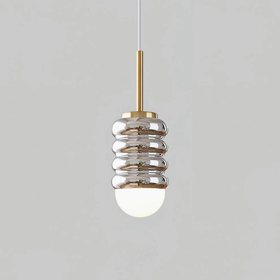 Pendant light fixture in gold and chrome finish, modern luxury lighting for transitional design styles